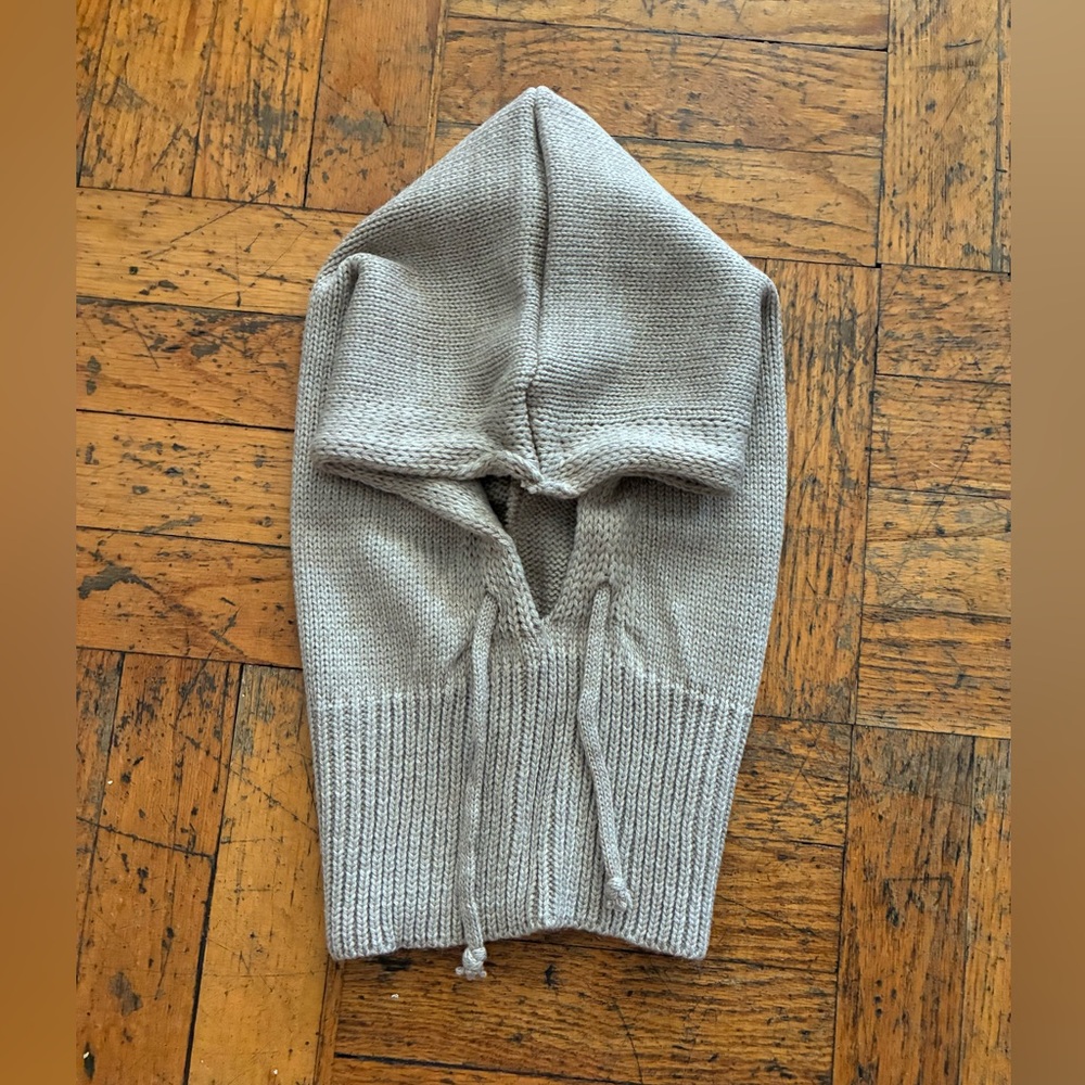 Gray Knit Hood